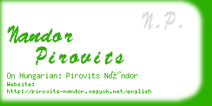 nandor pirovits business card